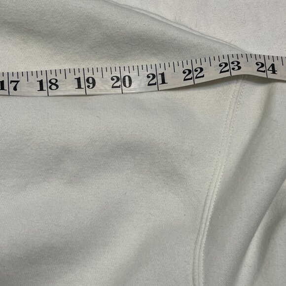 Nike Women’s L White Fleece Polo Sweatshirt Long Sleeve Pullover Crop Collared - Picture 8 of 8